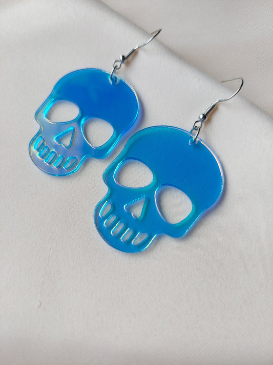 Iridescent Skull Earrings