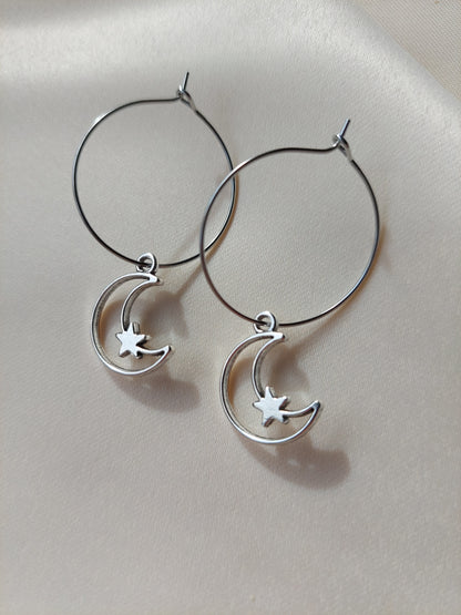 Moon & Star Earrings