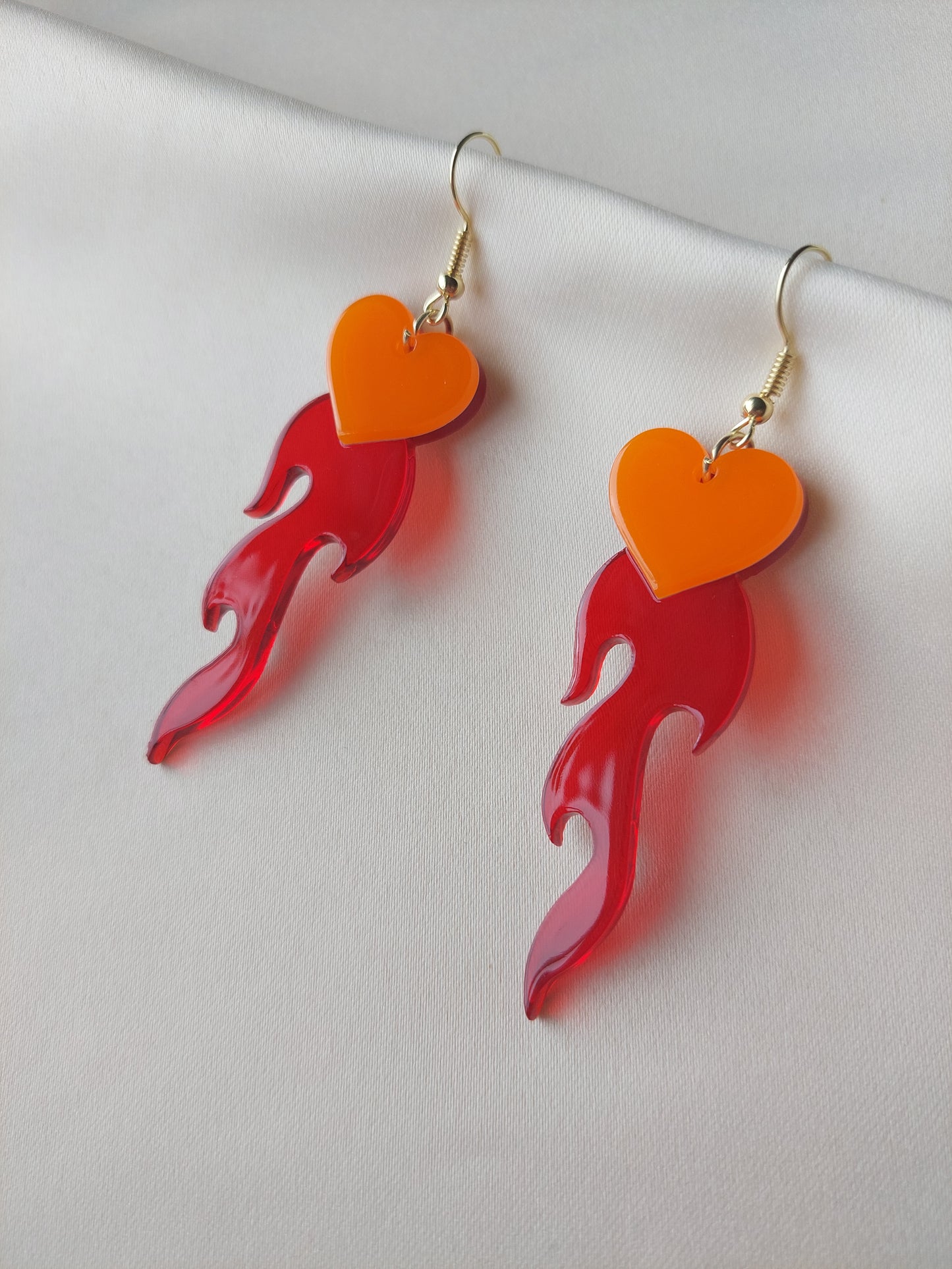 Flaming Heart Earrings