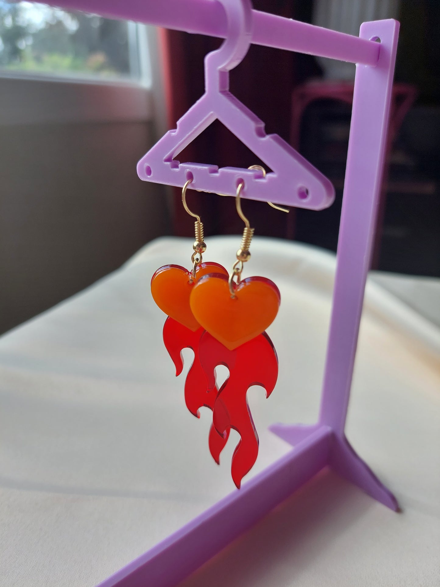 Flaming Heart Earrings