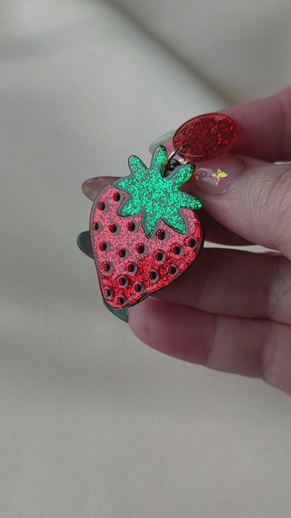 Glitter Strawberry Earrings
