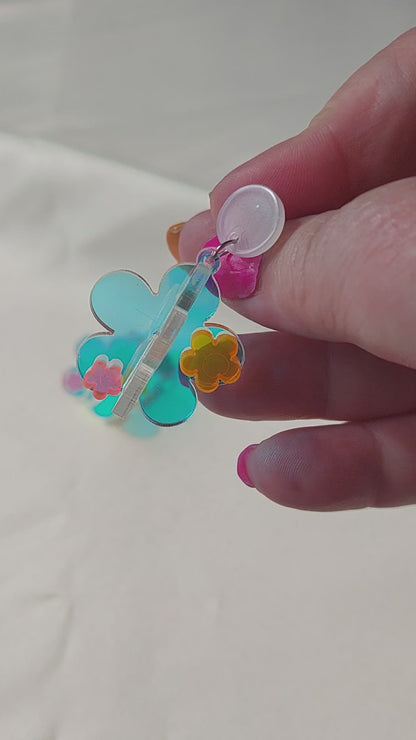 Iridescent Flower Pop Earrings