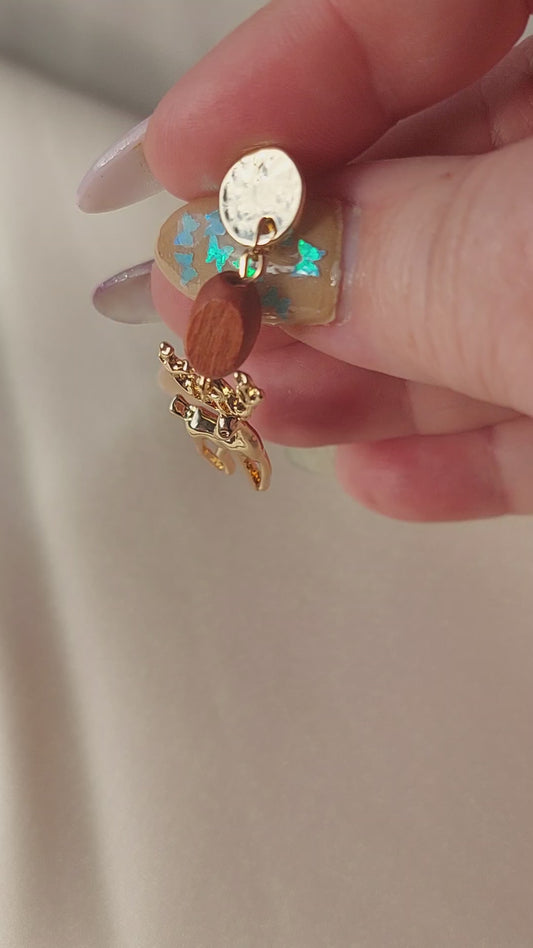 Gold Reindeer Earrings