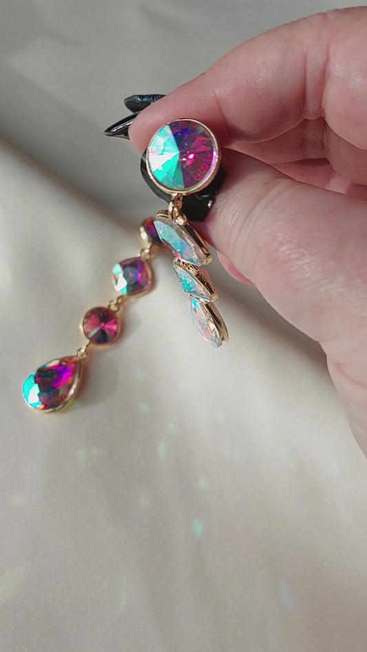 Iridescent Radiant Long Earrings