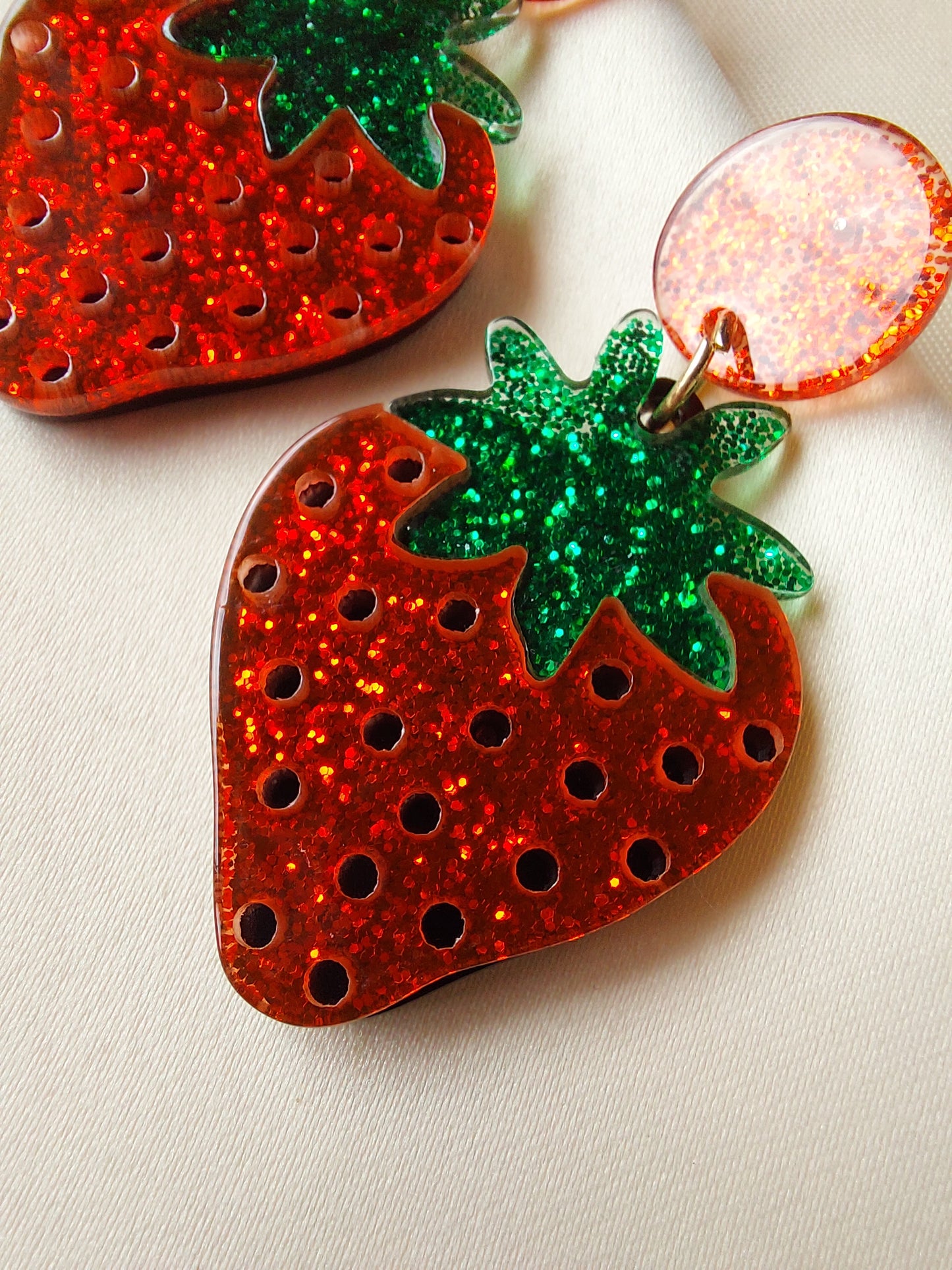 Glitter Strawberry Earrings